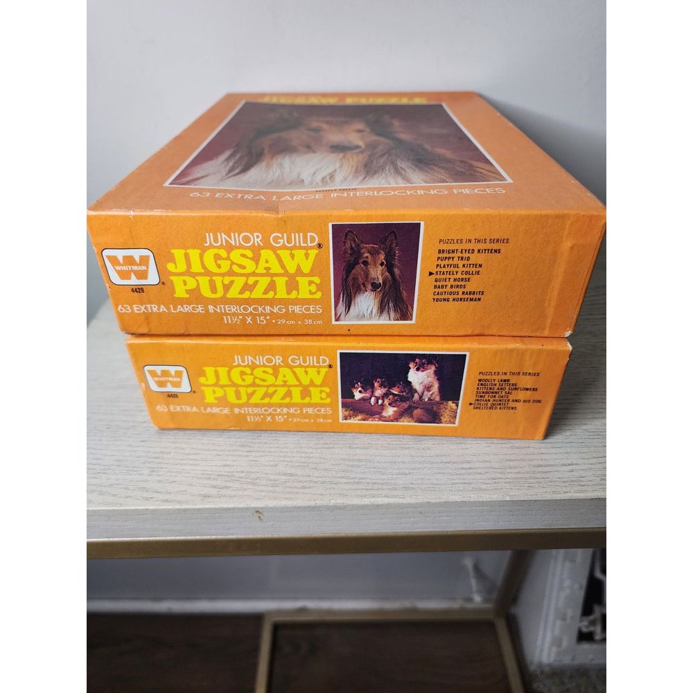 Vintage Junior Guild‎ Jigsaw Dog Puzzles Set Of 2 - Picture 9 of 9